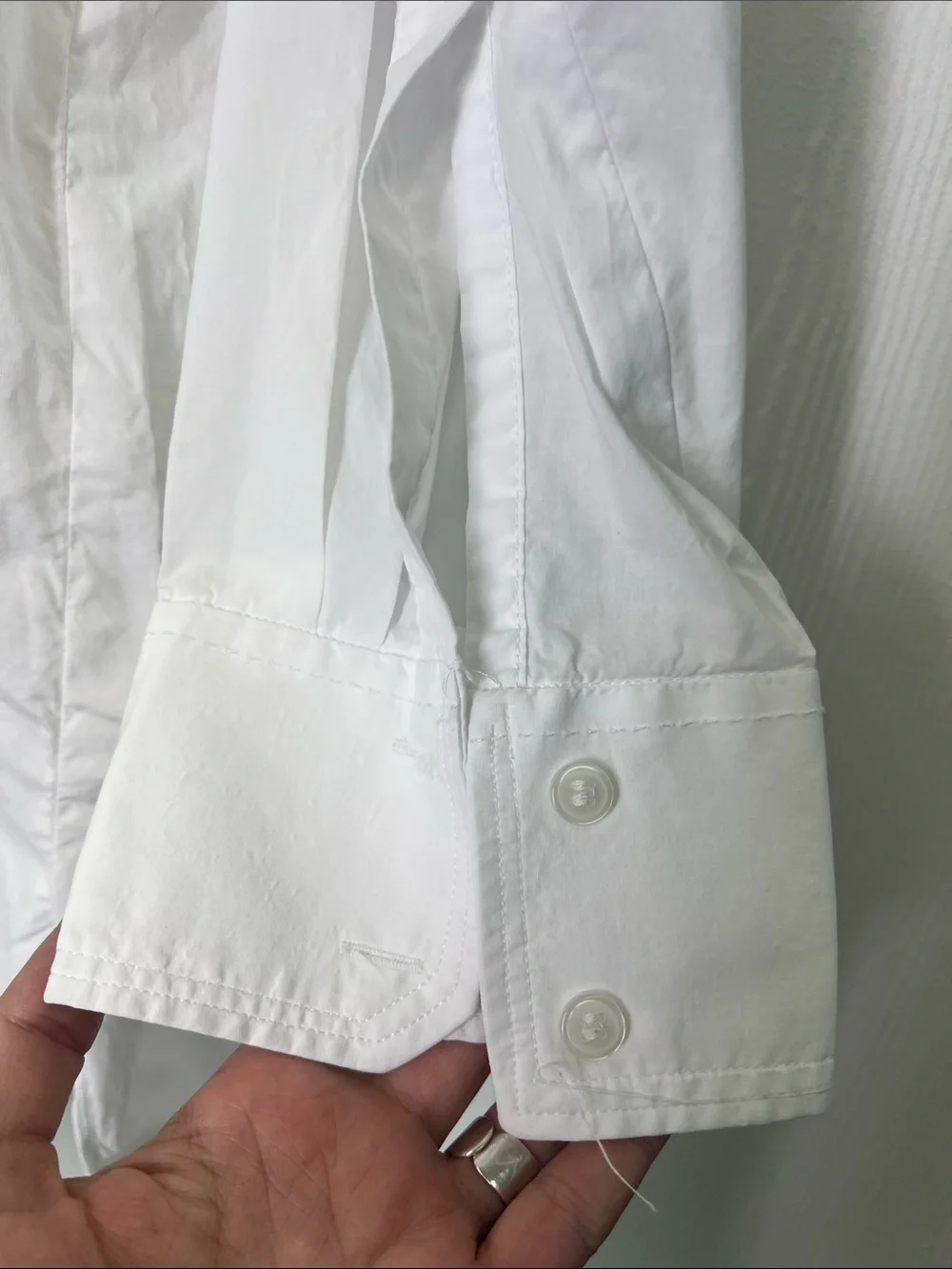 Zara - White Button Down Long Sleeve Collared Blouse Oversized Size M - L